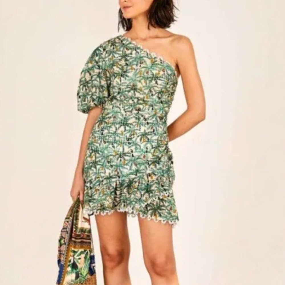 Farm Rio Toucans One Shoulder Mini Dress - Size S